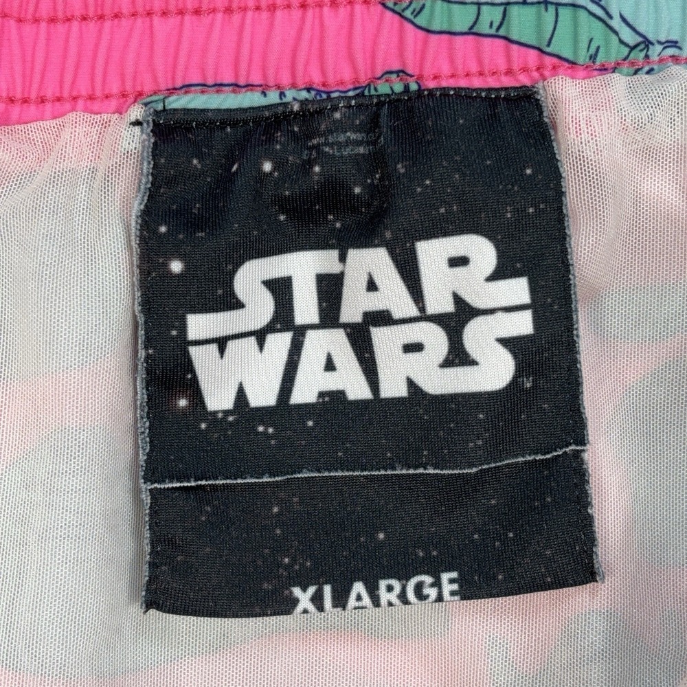 Chubbies Jabba The Hutt Swim Trunks Mens XL Pink Mesh Lined Drawstring Star Wars - Picture 3 of 16